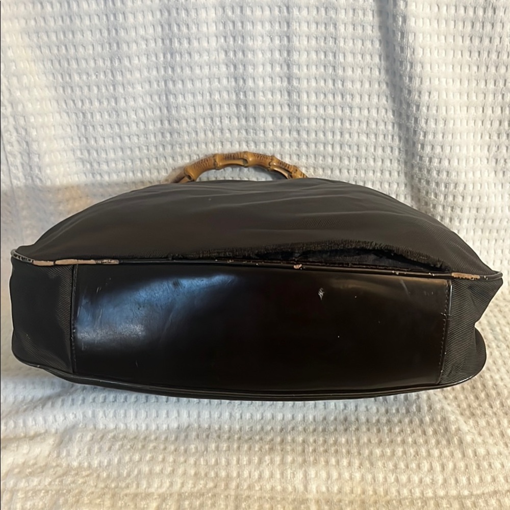 Gucci bamboo black nylon tote/hand bag - Picture 3 of 14